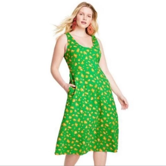 Leopard Print Knit Midi Dress - Tabitha Brown for Target Green/Orange M - Picture 1 of 5